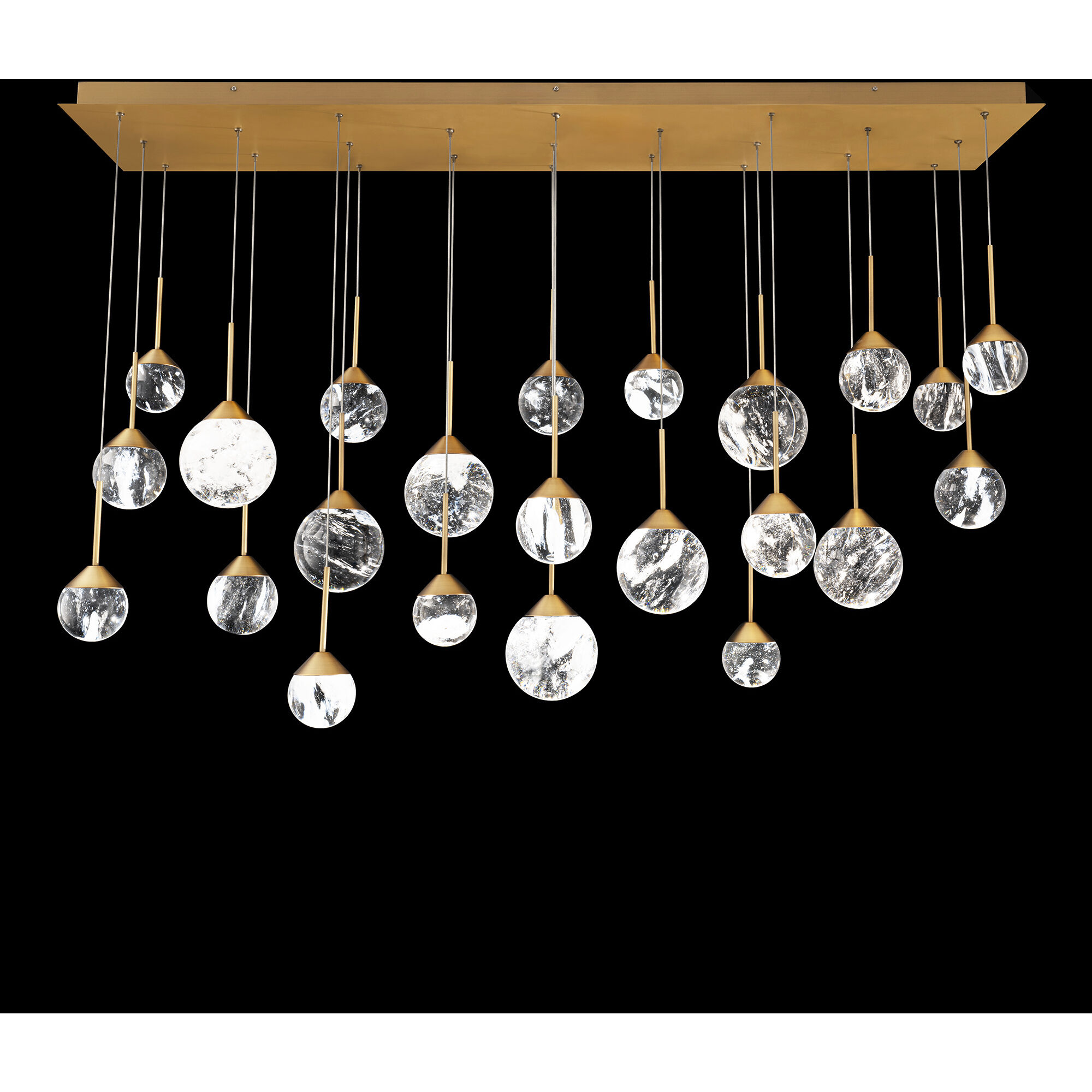 Beyond Quest LED 12 inch Aged Brass Multi-Light Pendant Ceiling Light, Linear Canopy