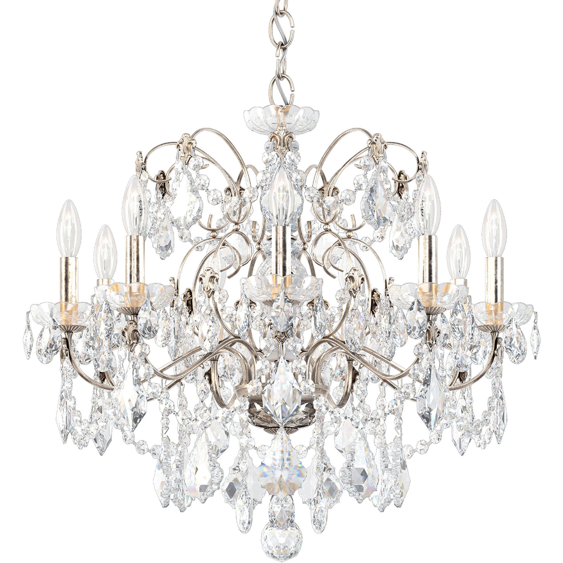 Century 9 Light 26 inch Antique Silver Chandelier Ceiling Light