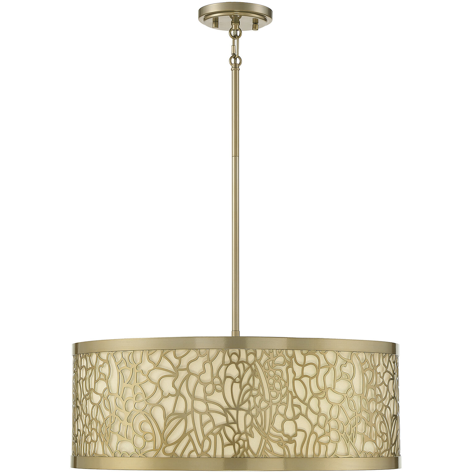 New Haven 4 Light 22 inch New Burnished Brass Pendant Ceiling Light