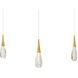 Beyond Hibiscus LED 5.5 inch Aged Brass Multi-Light Pendant Ceiling Light, Linear Canopy