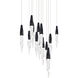 Beyond Kindjal LED 20 inch Black Multi-Light Pendant Ceiling Light, Square Canopy