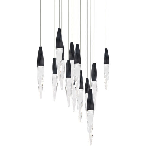 Beyond Kindjal LED 20 inch Black Multi-Light Pendant Ceiling Light, Square Canopy