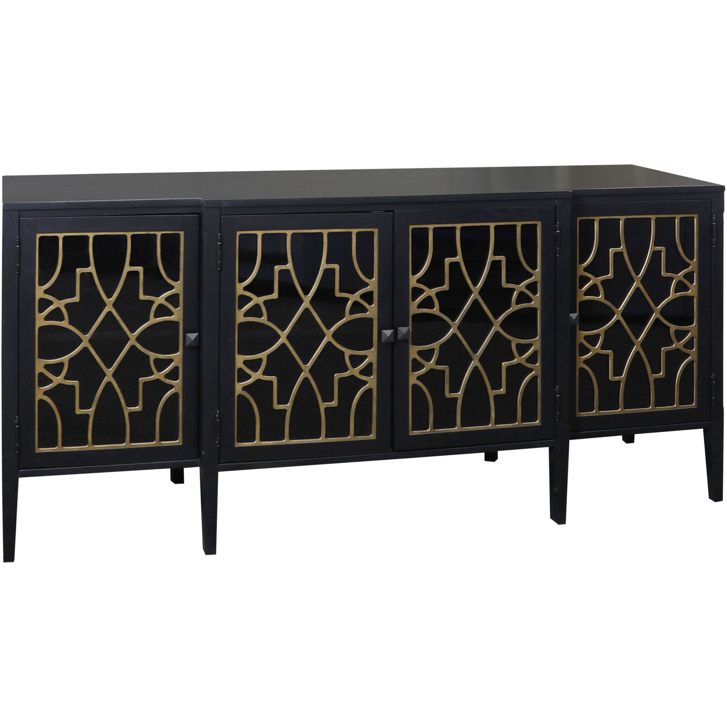 Cameron 72 X 20 inch Black and Gold Sideboard