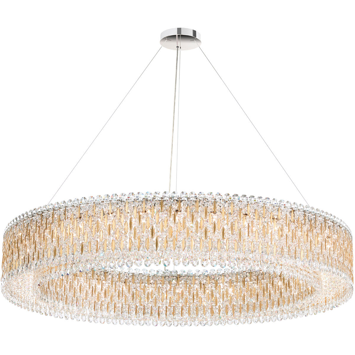 Sarella 32 Light 59 inch Heirloom Gold Pendant Ceiling Light in Swarovski