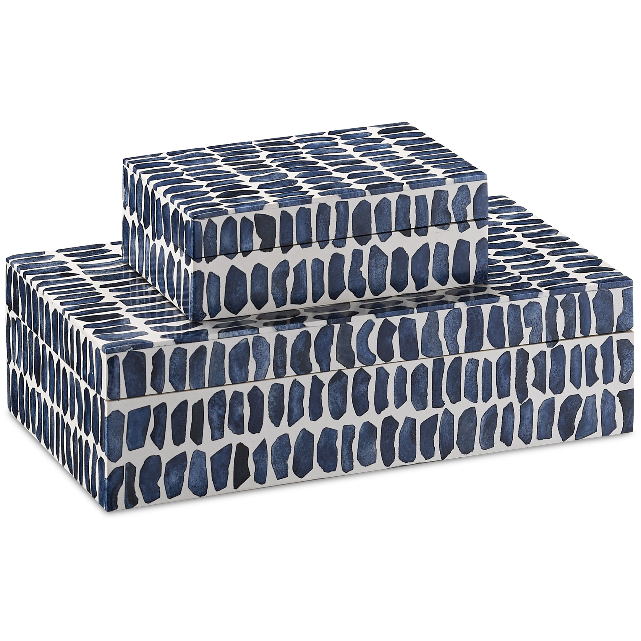 Indigo 10.5 inch Navy/White/Natural Box Set, Set of 2