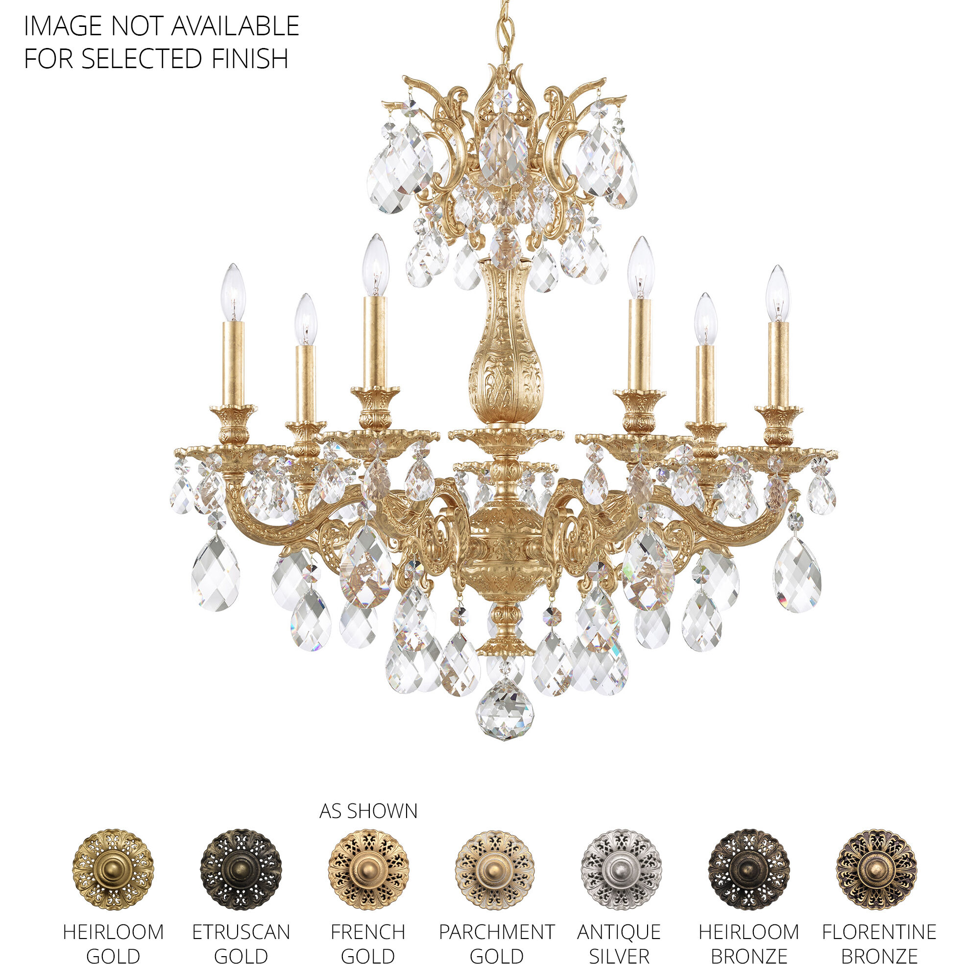 Milano 7 Light Heirloom Bronze Chandelier Ceiling Light in Heritage