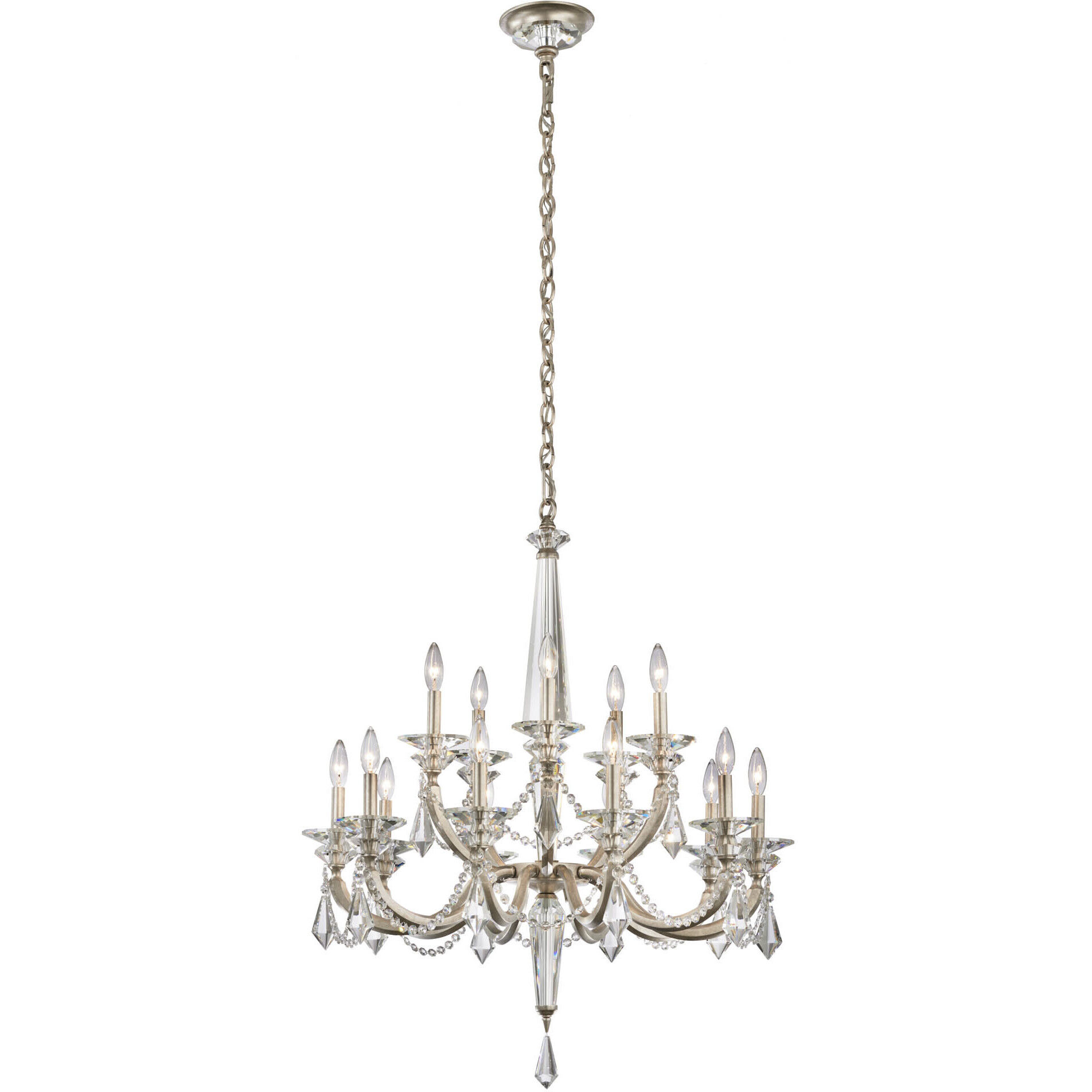 Verona 15 Light 32.5 inch Antique Silver Chandelier Ceiling Light, Schonbek Signature