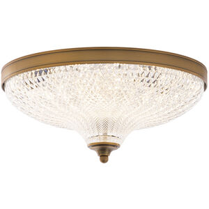 Roma LED 12.13 inch Aged Brass Flush Mount Ceiling Light, Schonbek Signature