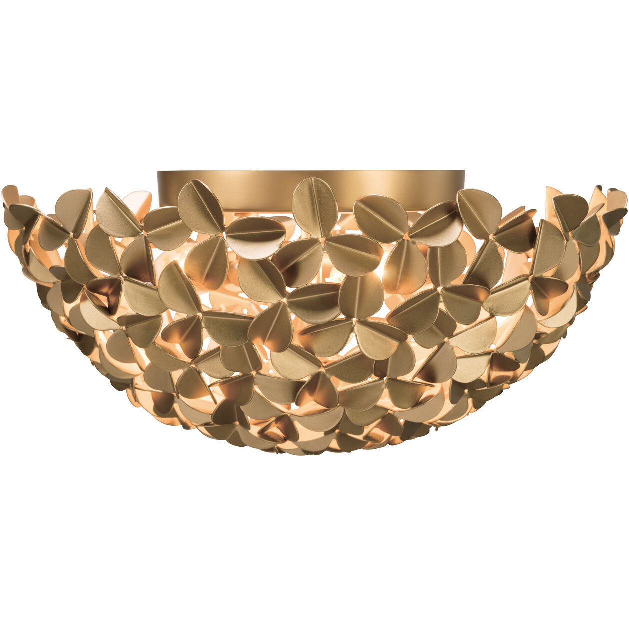 Cora 3 Light 16 inch Soft Gold Flush Ceiling Light