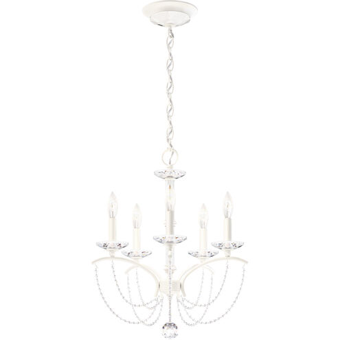 Priscilla 5 Light White Chandelier Ceiling Light in Optic, Adjustable Height