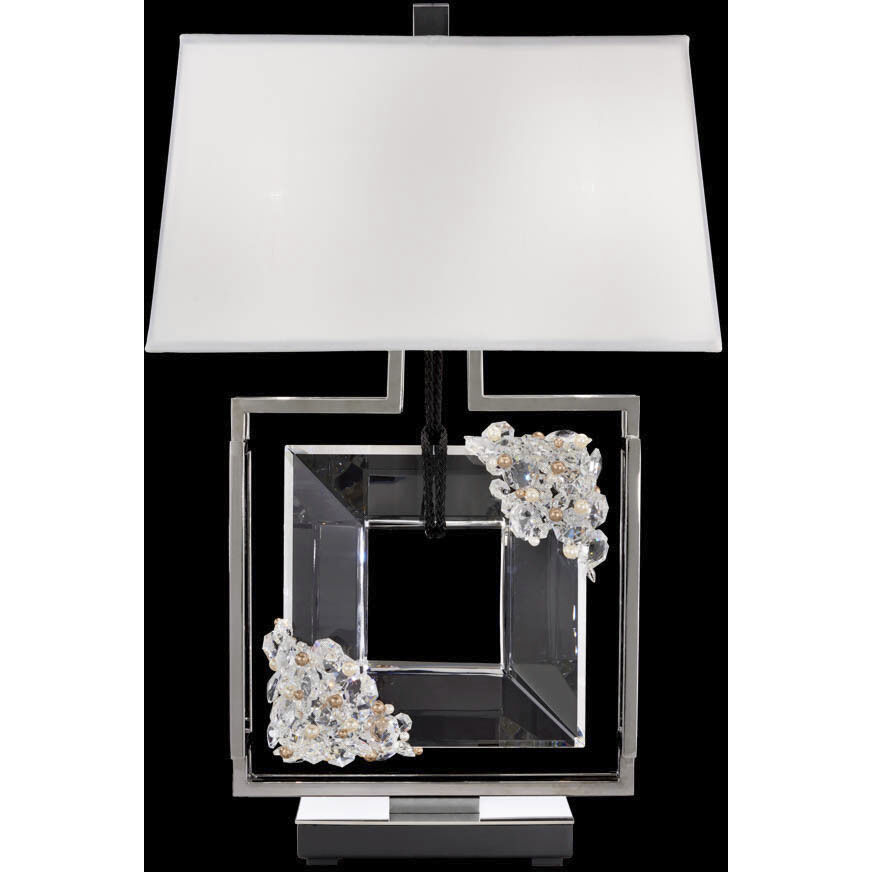 Forever Eva 28.25 inch 7.00 watt Polished Chrome Table Lamp Portable Light in Black Rope, Black Rope