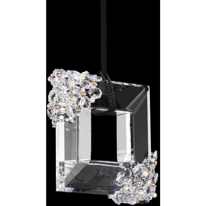 Forever Eva LED 3.75 inch Polished Chrome Pendant Ceiling Light in Black Rope, Black Rope