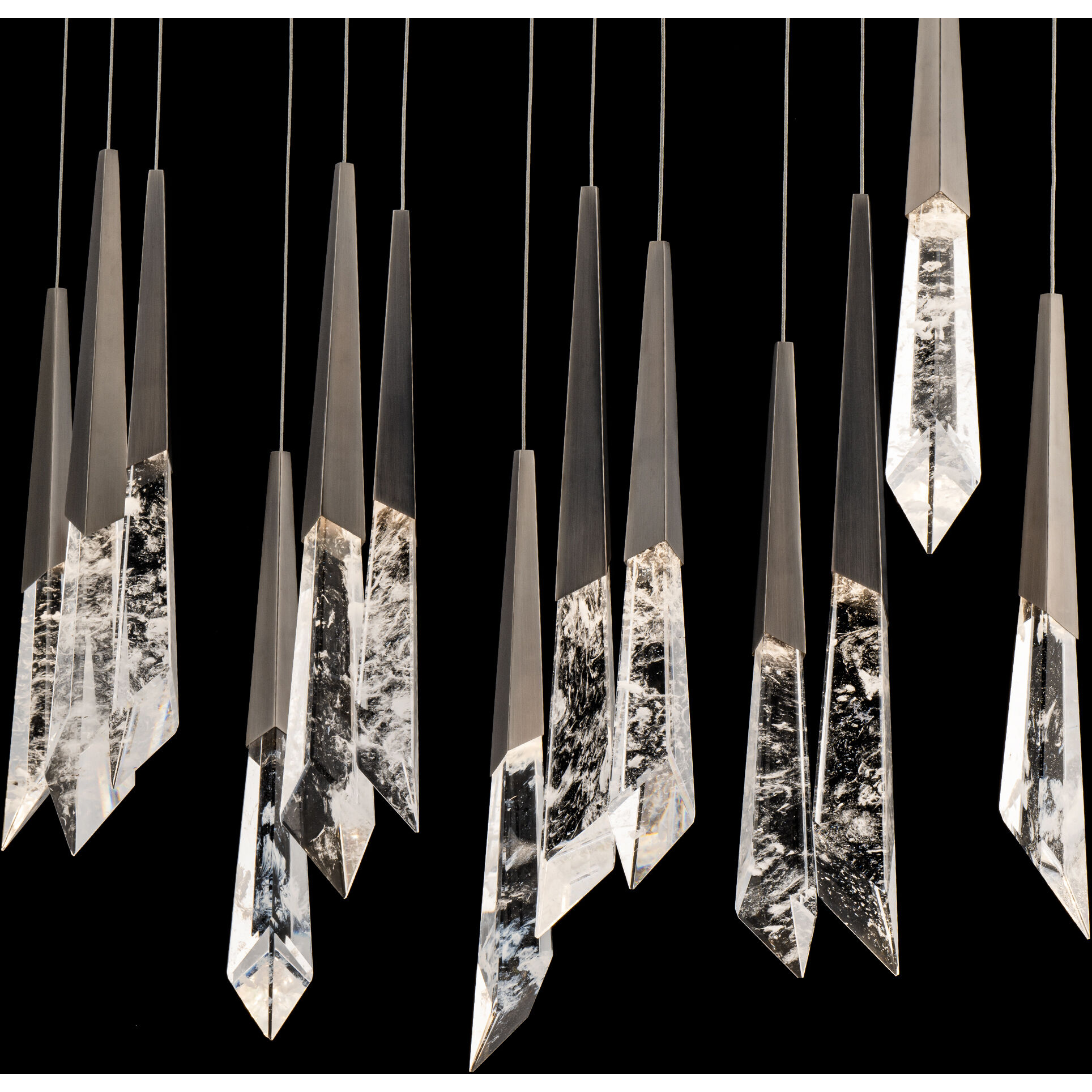 Beyond Solitude LED 40 inch Antique Nickel Multi-Light Pendant Ceiling Light, Square Canopy