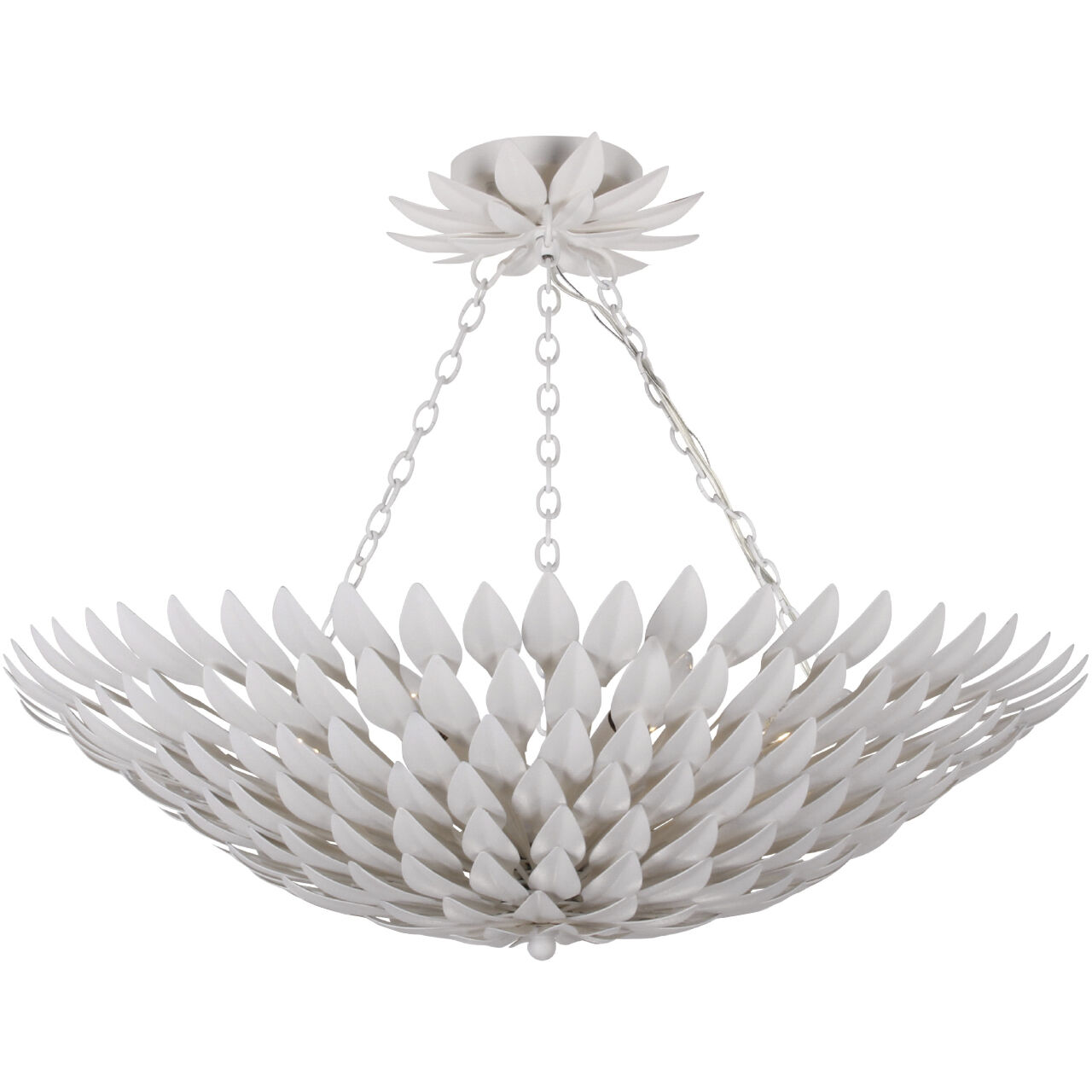 Broche 6 Light 24.5 inch Matte White Semi Flush Ceiling Light