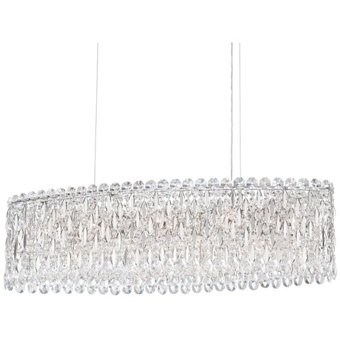 Sarella 12 Light 36 inch Polished Stainless Steel Linear Pendant Ceiling Light in Heritage