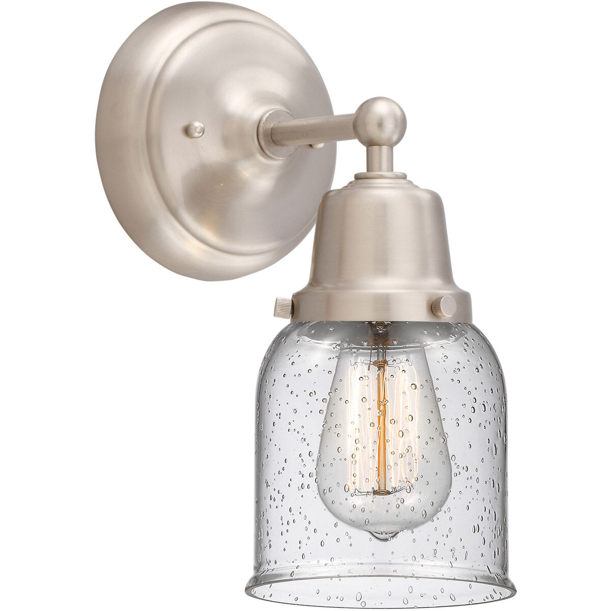 Aditi Small Bell 1 Light 5 inch Brushed Satin Nickel Sconce Wall Light, Aditi
