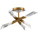 Beyond Solitude LED 17 inch Aged Brass Semi-Flush Mount Ceiling Light
