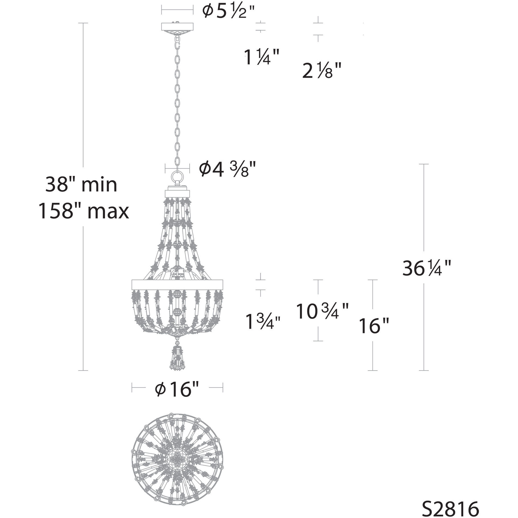 Bali LED 16 inch Black Pendant Ceiling Light, Schonbek Signature