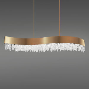 Soleil LED 48 inch Aged Brass Linear Pendant Ceiling Light