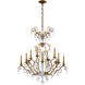 Renaissance Nouveau 12 Light 32 inch Etruscan Gold Chandelier Ceiling Light in Heirloom Silver, Adjustable Height