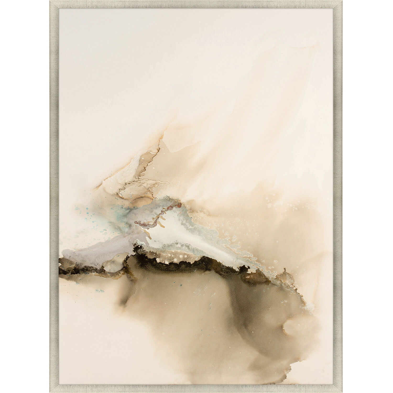 Peaceful Voyage Beige and Blue and Brown and Neutral Canvas