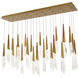 Beyond Solitude LED 12 inch Aged Brass Multi-Light Pendant Ceiling Light, Linear Canopy