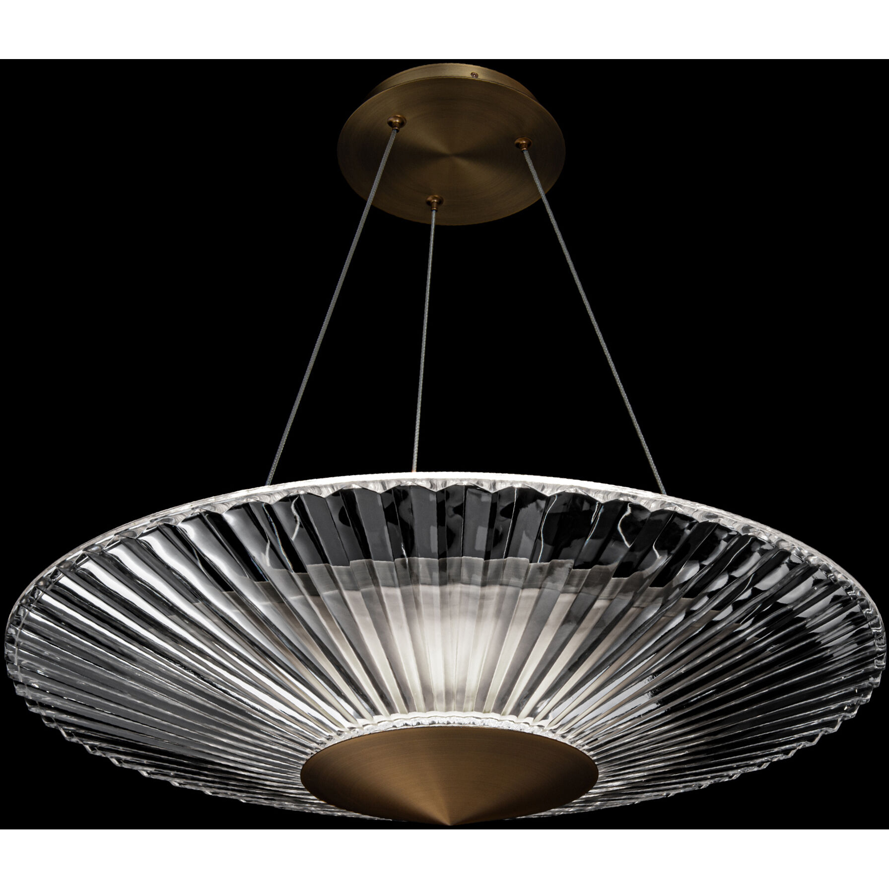 Origami LED 23.8 inch Aged Brass Pendant Ceiling Light, Schonbek Signature