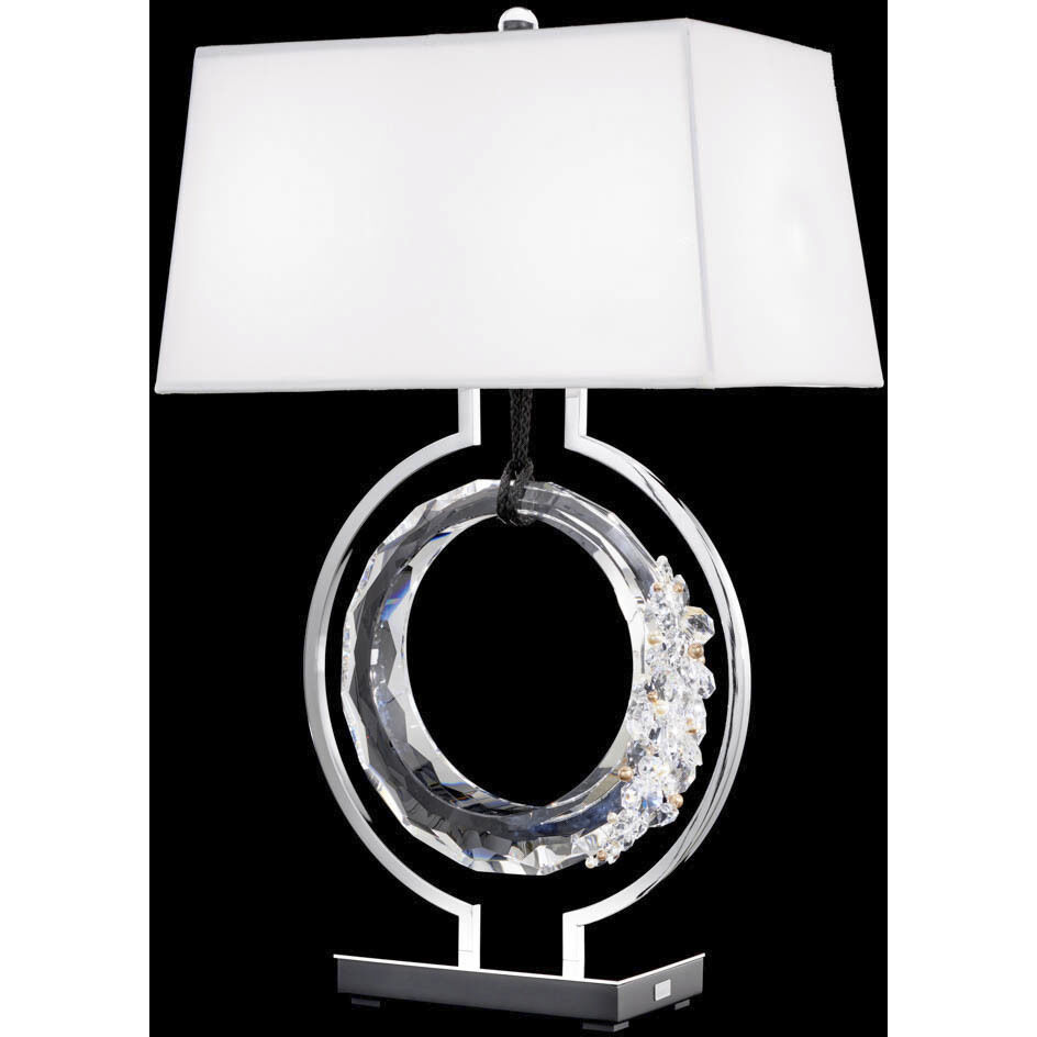 Forever Serenity 29.6 inch 7.00 watt Polished Chrome Table Lamp Portable Light in Black Rope, Black Rope