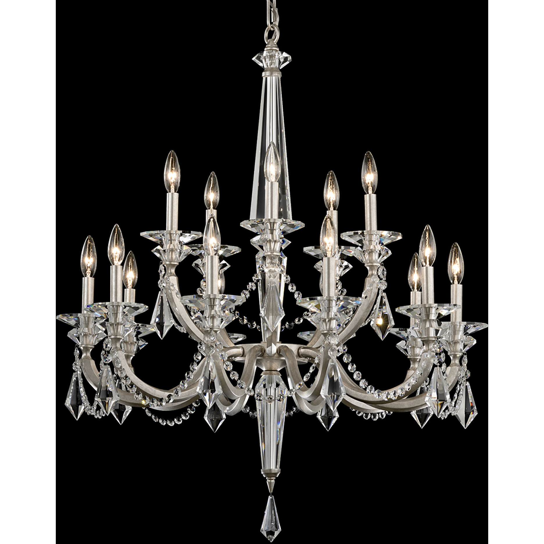 Verona 15 Light 32.5 inch Antique Silver Chandelier Ceiling Light, Schonbek Signature