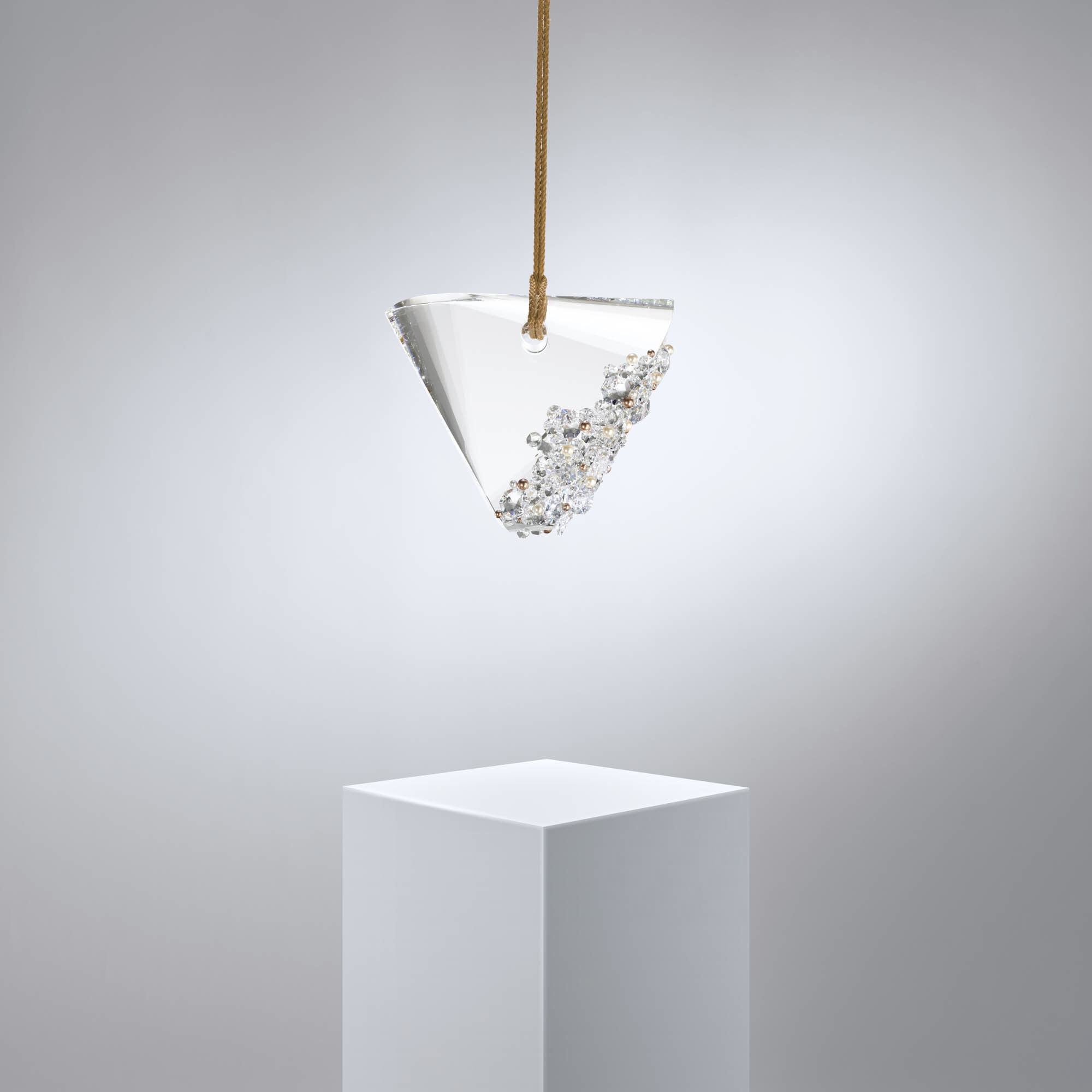 Forever Addesion LED 4 inch Polished Chrome Pendant Ceiling Light in Gold Rope, Gold Rope