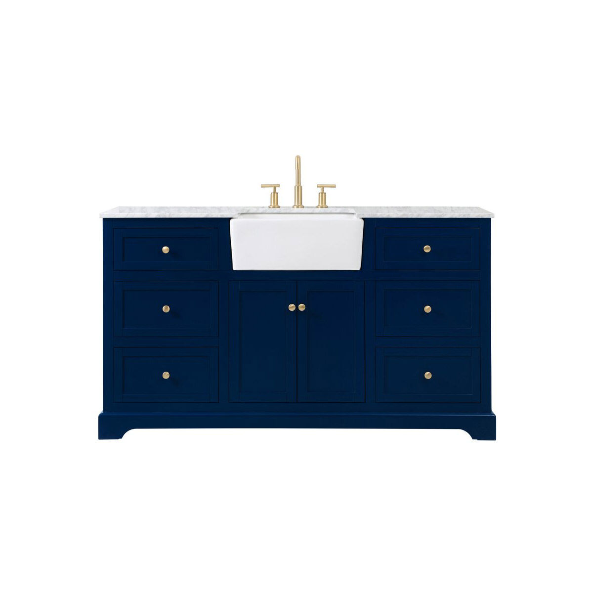 Franklin 60 X 22 X 34.75 inch Blue Bathroom Vanity Cabinet