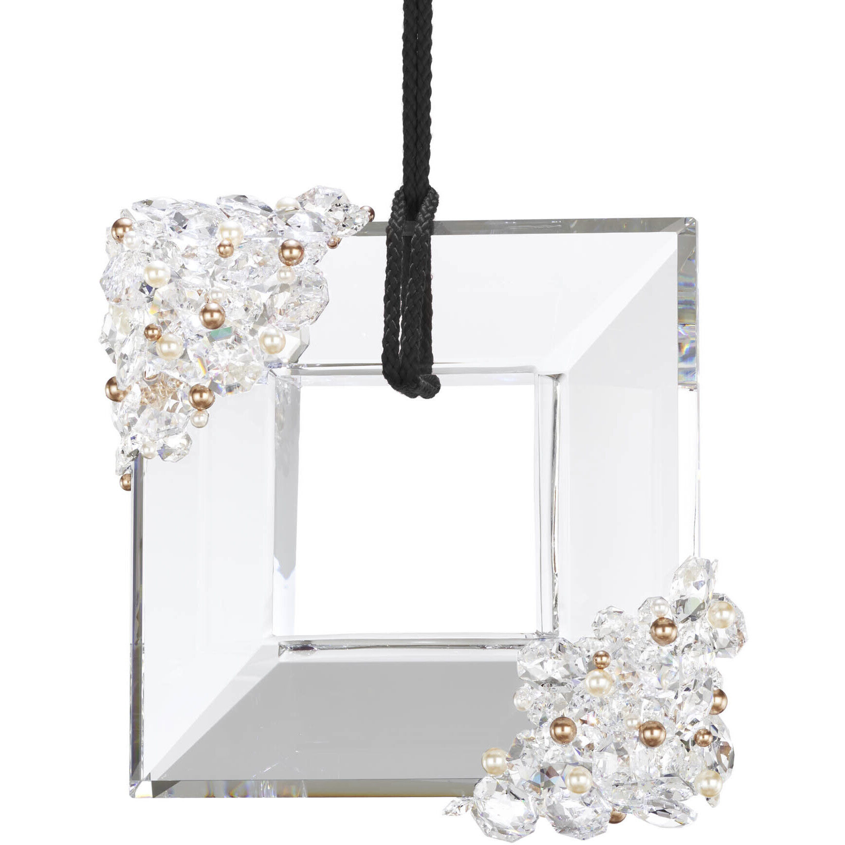 Forever Eva LED 3.75 inch Polished Chrome Pendant Ceiling Light in Black Rope, Black Rope