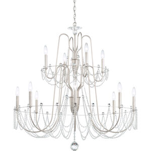 Esmery 12 Light Polished Silver Chandelier Ceiling Light in Optic