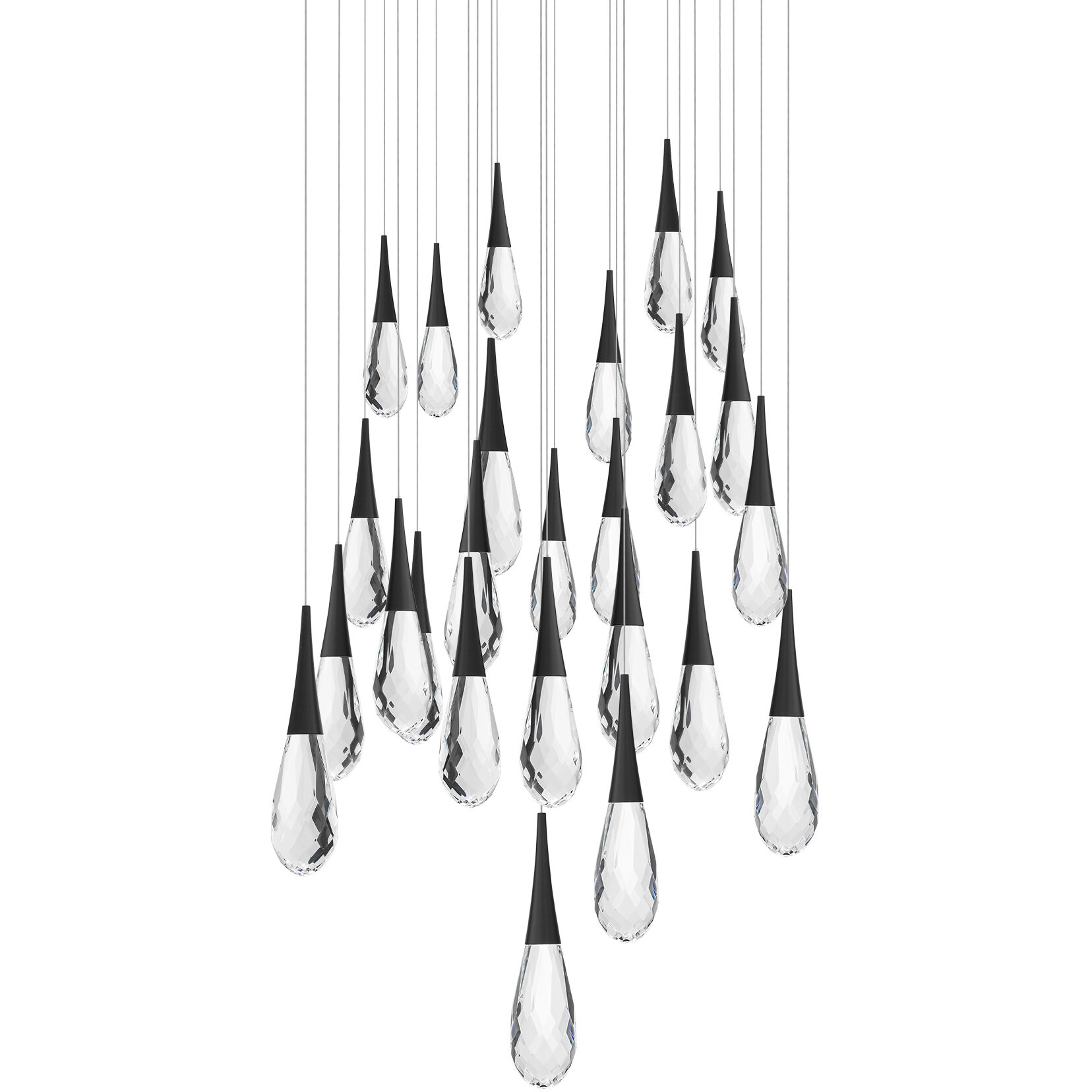 Beyond Hibiscus LED 28 inch Black Multi-Light Pendant Ceiling Light, Square Canopy