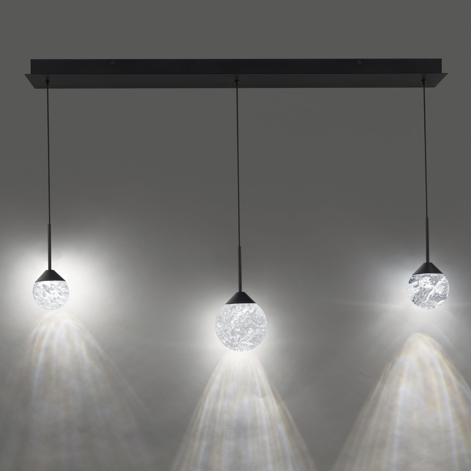 Beyond Quest LED 5.5 inch Black Multi-Light Pendant Ceiling Light, Linear Canopy