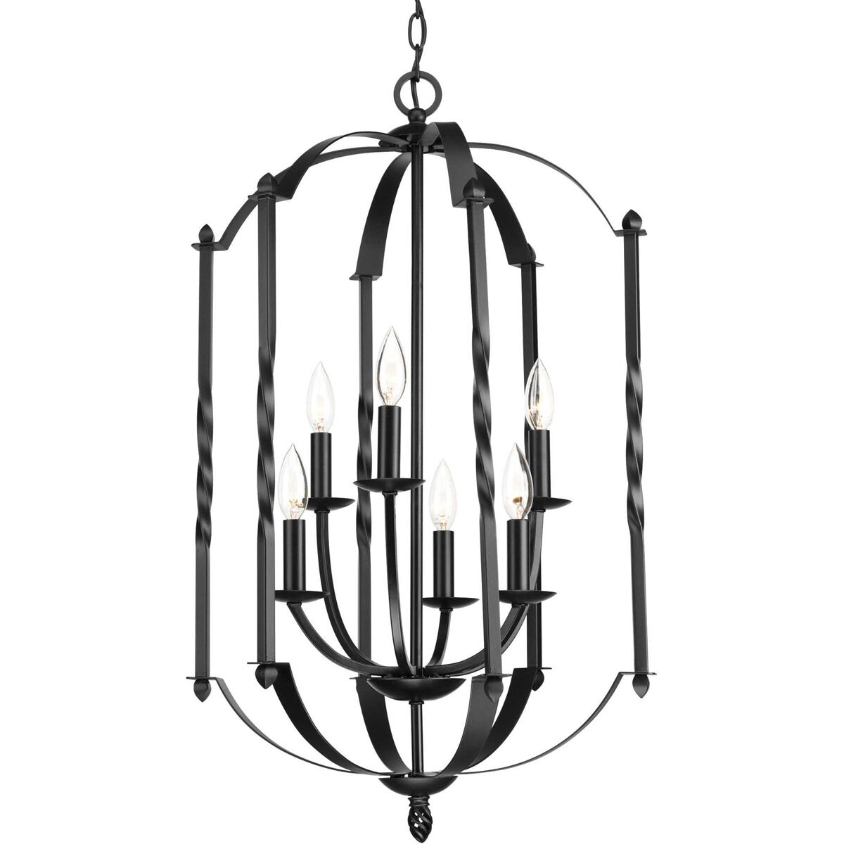 Greyson 6 Light 18.13 inch Matte Black Foyer Chandelier Ceiling Light