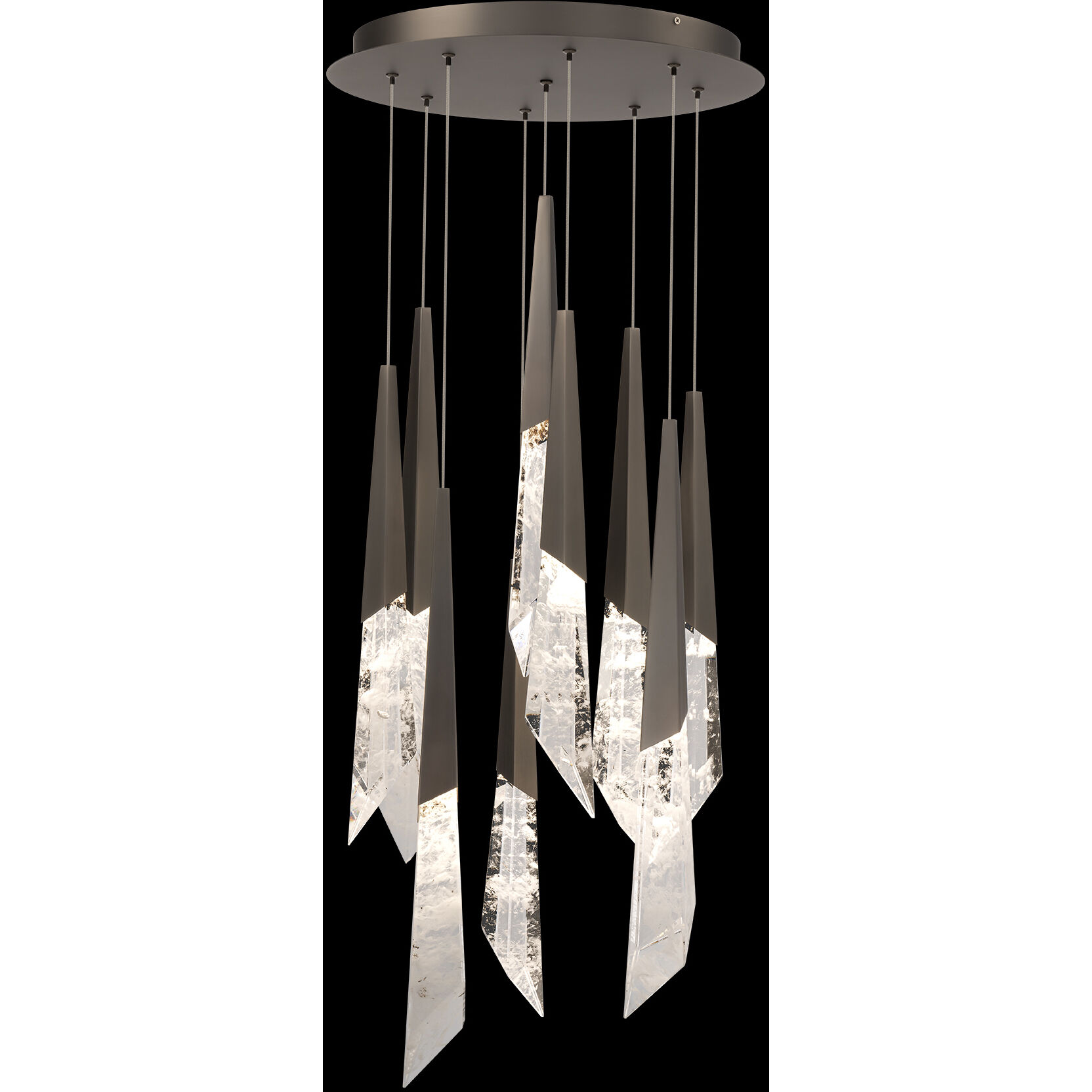 Beyond Solitude LED 17 inch Antique Nickel Multi-Light Pendant Ceiling Light, Round Canopy