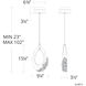 Forever Trinity LED 3.5 inch Polished Chrome Pendant Ceiling Light in Red Rope, Red Rope
