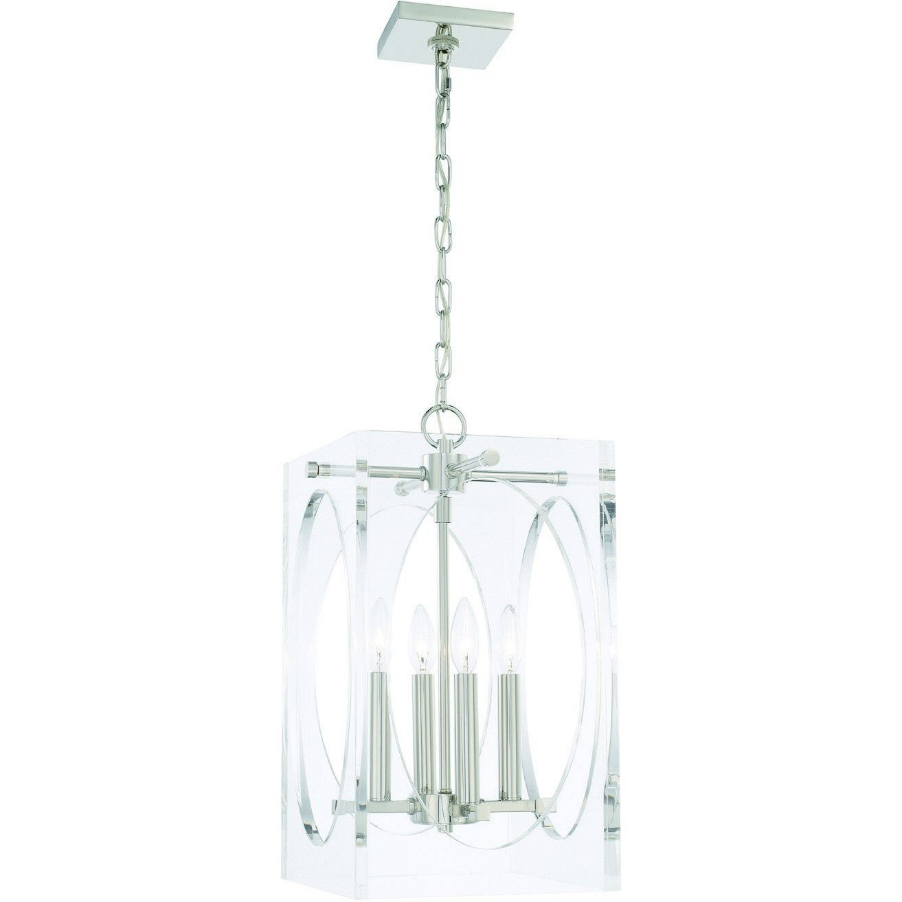 Drake 4 Light 12 inch Polished Nickel Mini Chandelier Ceiling Light