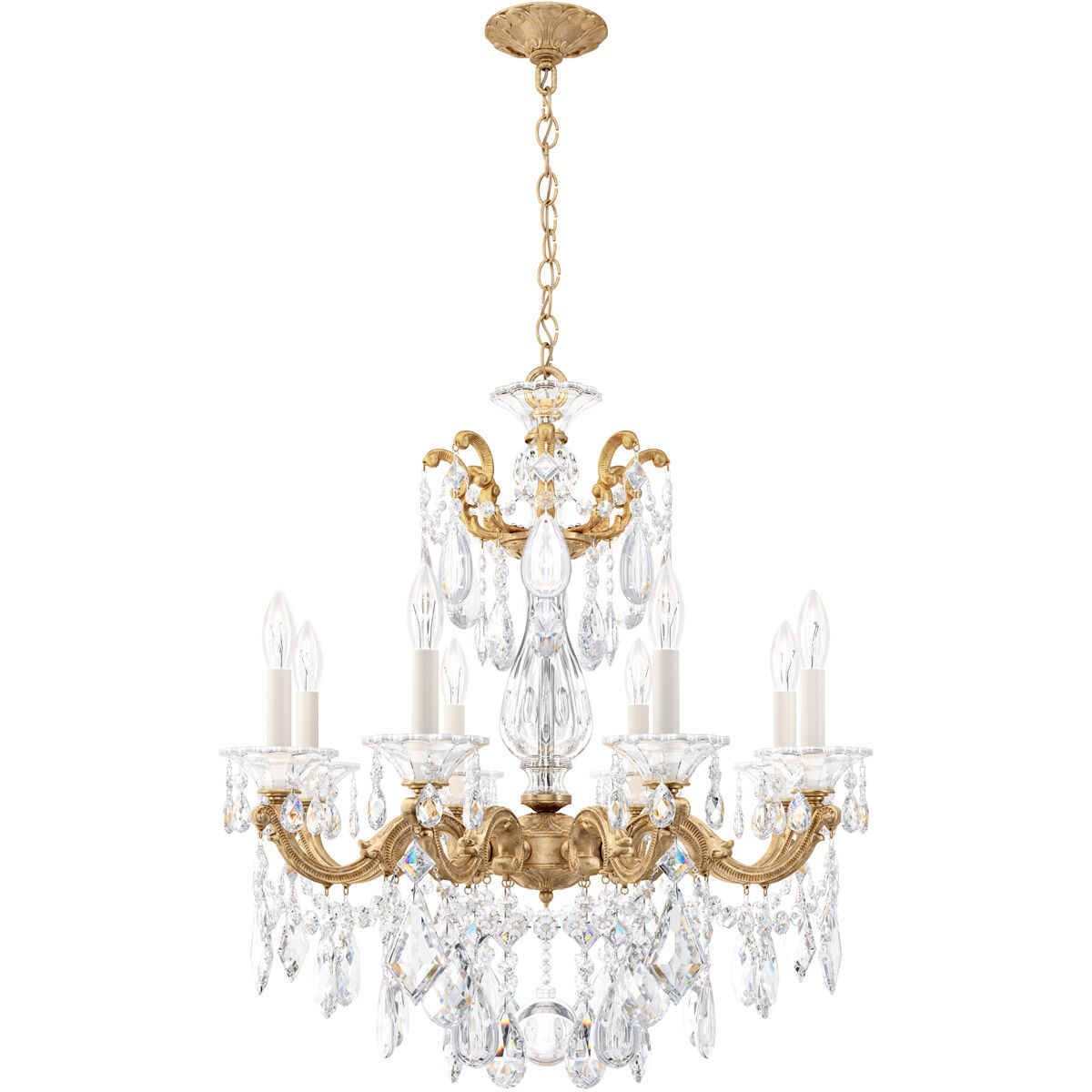 La Scala 8 Light 25 inch French Gold Chandelier Ceiling Light in Heritage, French Gold Cast