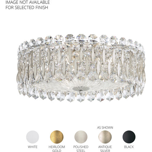 Sarella 3 Light Black Flush Mount Ceiling Light in Heritage