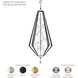 Forever Eternity LED 65 inch Antique Silver Pendant Ceiling Light in Clear Radiance Crystal and Gold Pearl