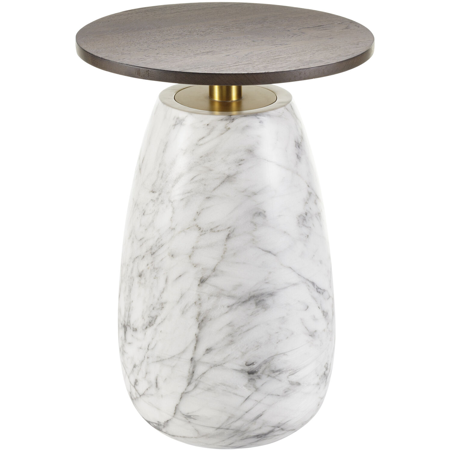 Pupil 25.2 X 17.7 inch Top: Dark Brown; Base: White/Gold End Table