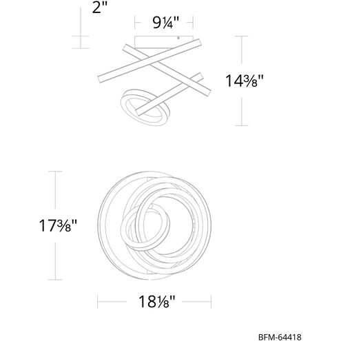 Beyond Jangle LED 28.5 inch Black Flush Mount Ceiling Light