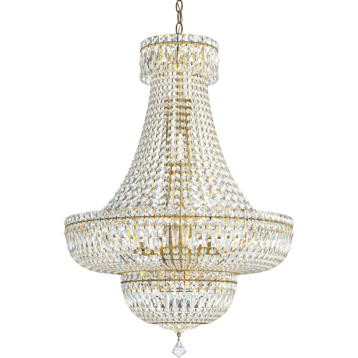 Petit Crystal Deluxe 23 Light 24 inch Silver Chandelier Ceiling Light in Swarovski, Polished Silver