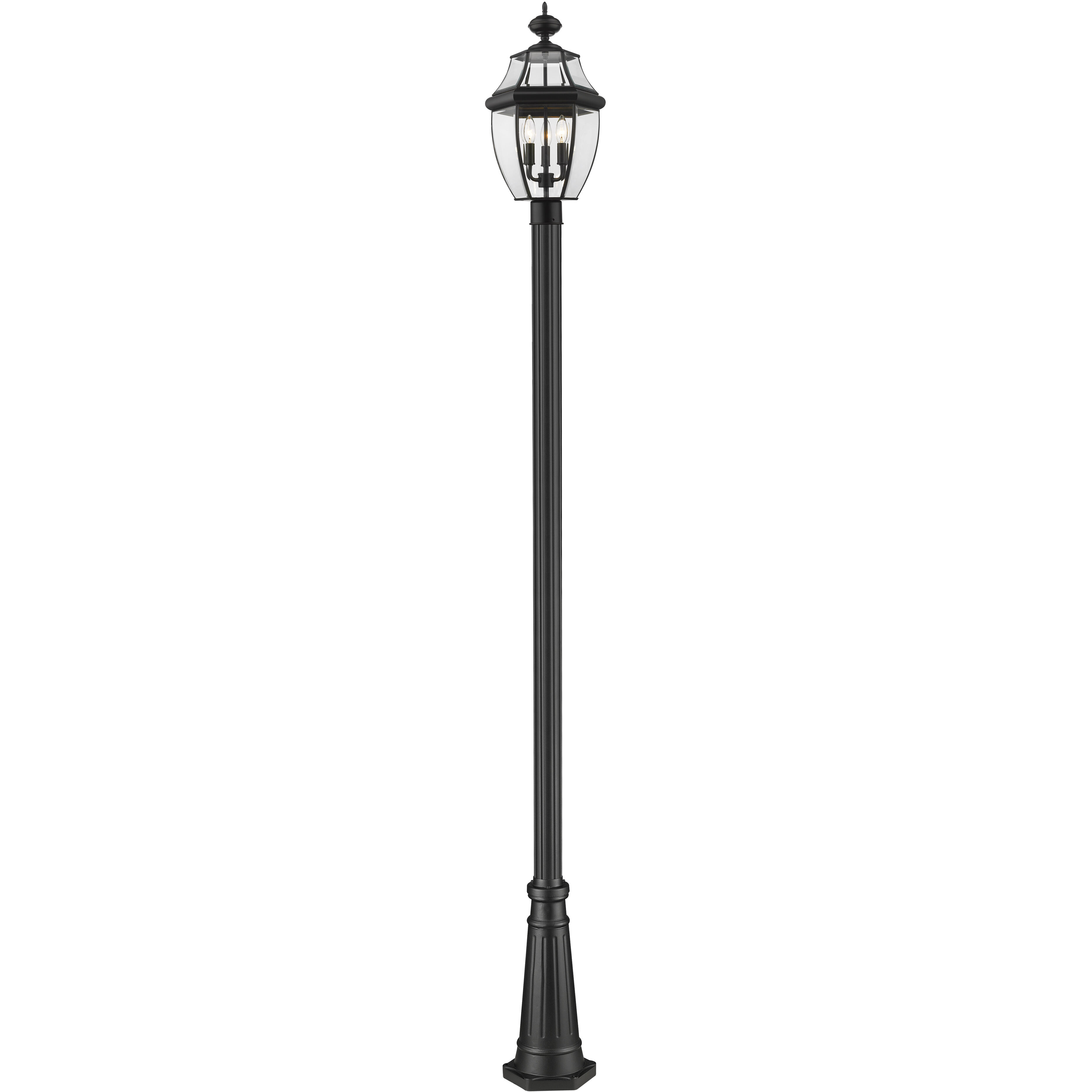 Westover 3 Light 114.25 inch Black Outdoor Post Mounted Fixture