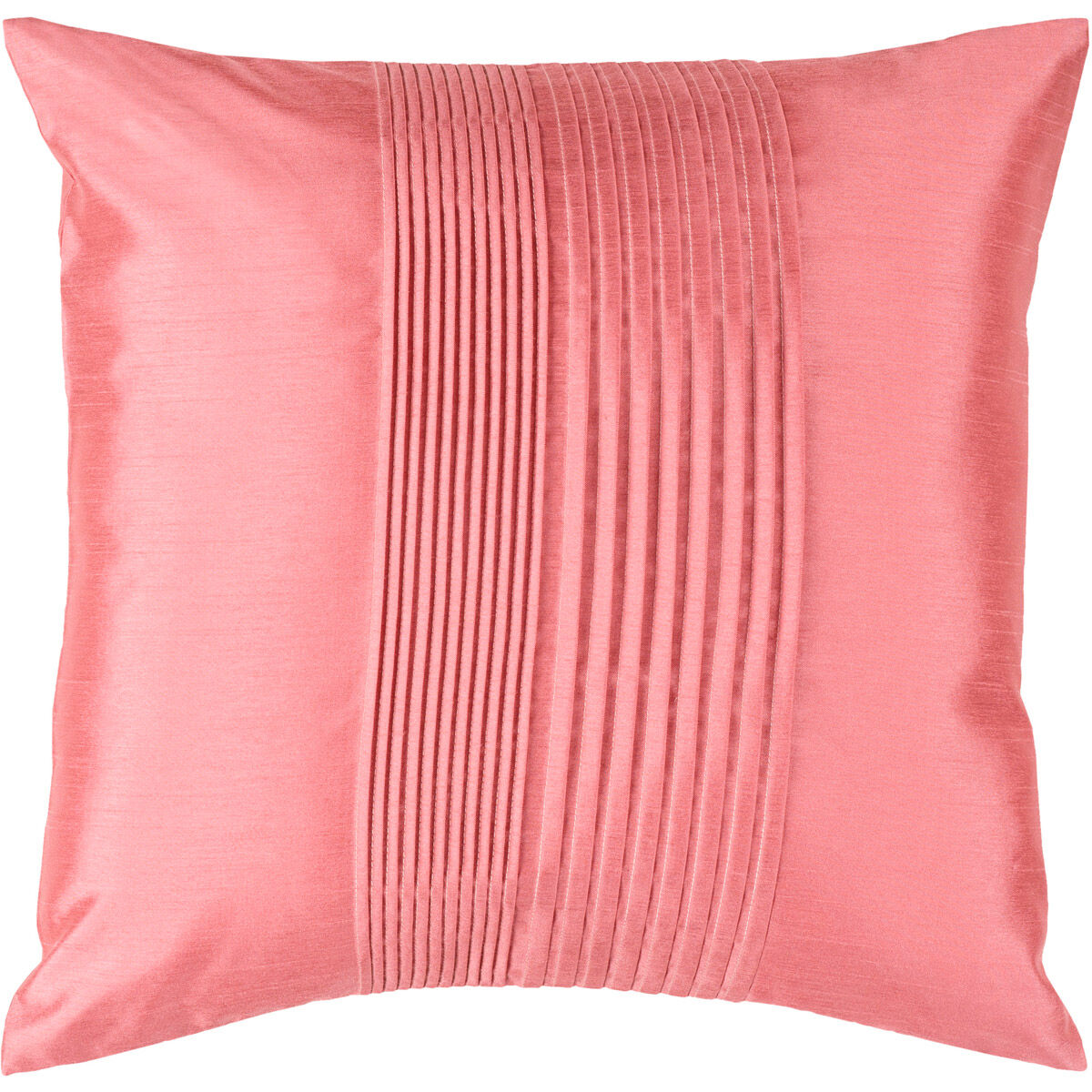 Solid Pleated 18 X 18 inch Pale Pink Pillow Cover