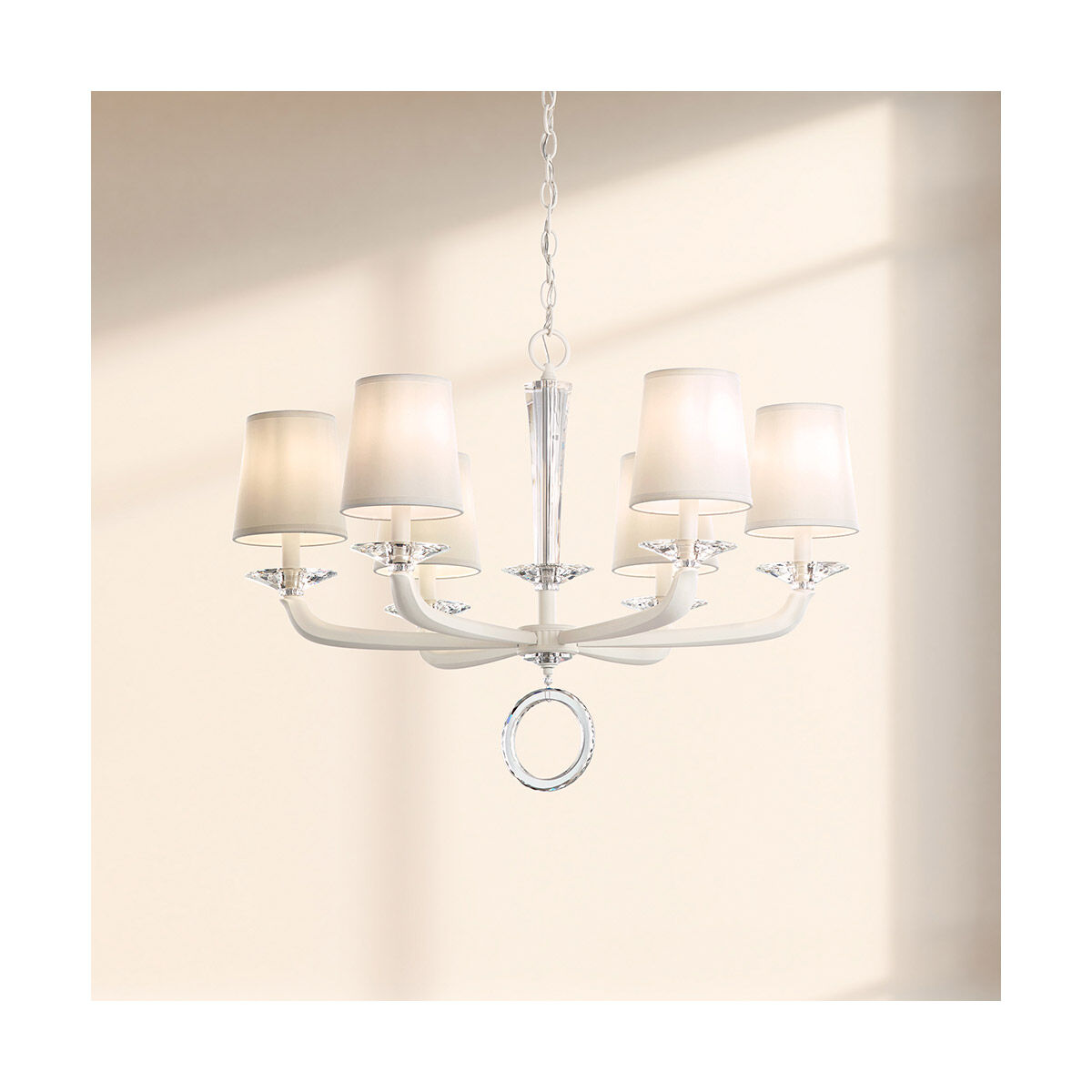 Emilea 6 Light 30.5 inch White Chandelier Ceiling Light in White Cast