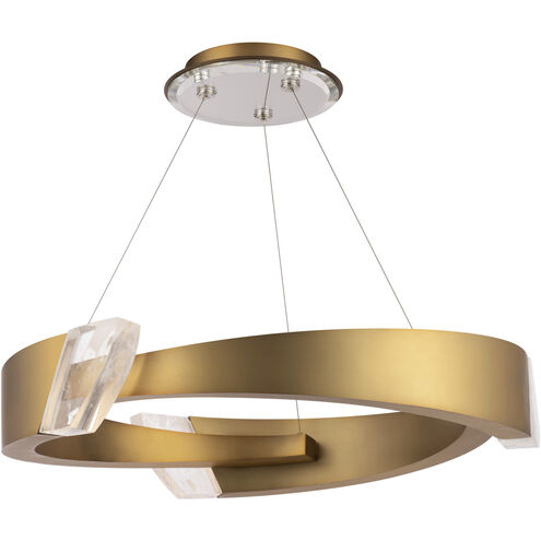 Embrace LED 34.4 inch Aged Brass Pendant Ceiling Light, Schonbek Signature