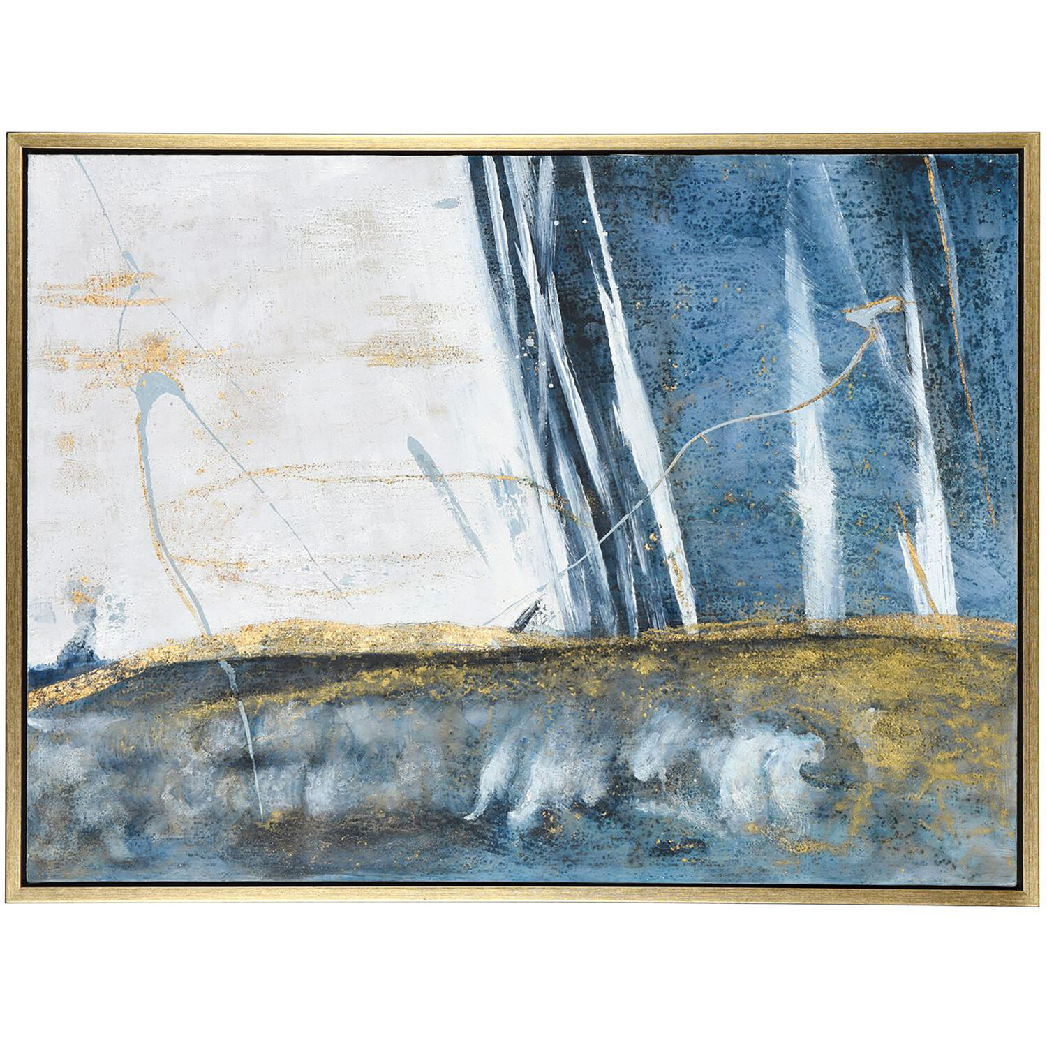 Cameron Blue and Yellow and Beige and Multicolor and Gold Wall Art